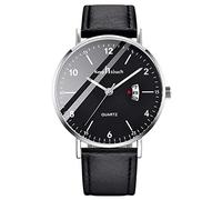 RORIOS Men's Watch Waterproof Analogue Quartz Watch for Men Casual Luminous Watch Simple Design Wristwatch Date Calendar Leather Band Watch