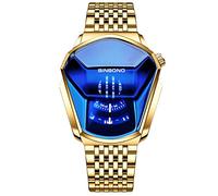 RORIOS Men's Watches Analog Quartz Watch Cool Creative Wristwatch with Stainless Steel Brecelet Fashion Sport Watch for Men