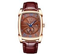 RORIOS Mens Watches Analog Quartz Watches Luminous Dial with Calendar Leather Strap Fashion Men Wristwatch Dress Business Watch for Men