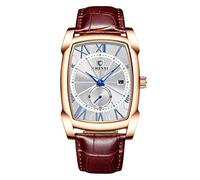 RORIOS Mens Watches Analog Quartz Watches Luminous Dial with Calendar Leather Strap Fashion Men Wristwatch Dress Business Watch for Men