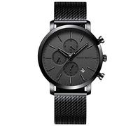 RORIOS Mens Watches Chronograph Analogue Quartz Watch with Stainless Steel Band Fashion Wrist Watch Waterproof Business Dress Watch for Men
