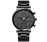 RORIOS Mens Watches Chronograph Analogue Quartz Watch with Stainless Steel Band Fashion Wrist Watch Waterproof Business Dress Watch for Men