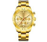 RORIOS Mens Watches Luminous Casual Watch Analog Quartz Watch with Stainless Steel Band Business Wrist Watches for Men
