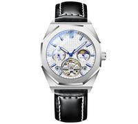 RORIOS Men's Watches Luminous Hands Automatic Mechanical Watch with Leather Strap Self Winding Tourbillon Men’s Wrist Watches