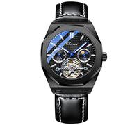 RORIOS Men's Watches Luminous Hands Automatic Mechanical Watch with Leather Strap Self Winding Tourbillon Men’s Wrist Watches