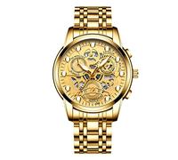 RORIOS Mens Watches Luminous Wristwatches Analog Quartz Watches with Stainless Steel Strap Calendar Watches Fashion Dress Watch for Men