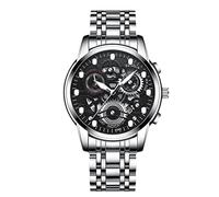 RORIOS Mens Watches Luminous Wristwatches Analog Quartz Watches with Stainless Steel Strap Calendar Watches Fashion Dress Watch for Men