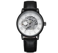 RORIOS Men's Watches Mechanical Skeleton Automatic Watch Luminous Watch with Leather Strap Self-Winding Wrist Watch