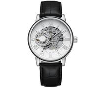 RORIOS Mens Watches Mechanical Skeleton Automatic Watch Luminous Watch with Leather Strap Self-Winding Wrist Watch