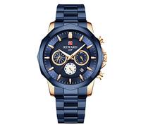 RORIOS Mens Watches Waterproof Chronograph Analogue Quartz Watch with Stainless Steel Brecelet Luminous Sport Wrist Watch for Men