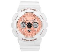 RORIOS Mens Women's Watch Digital Quartz Watches Waterproof Sports Watch with Alarm Timer Multifunction Wrist Watches for Ladies Boys White Rose Gold