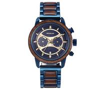 RORIOS Mens Wooden Watch Multifunction Chronograph Watches Natural Wood Wrist Watch Handmade Waterproof Watches for Men