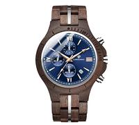 RORIOS Men's Wooden Watch Natural Analog Quartz Watch Handmade Wood Watch Multi-Function Chronograph Wristwatch for Men