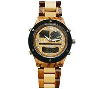 RORIOS Mens Wooden Watch Natural Analog Quartz Wood Watches with Date Chronograph Multifunction Luminous Watches Handmade Wristwatch for Men