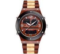 RORIOS Mens Wooden Watch Natural Analog Quartz Wood Watches with Date Chronograph Multifunction Luminous Watches Handmade Wristwatch for Men