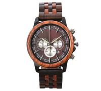 RORIOS Men's Wooden Watch Waterproof Analog Quartz Watch Natural Handmade Wood Wrist Watch Multi-Function Chronograph Watches for Men