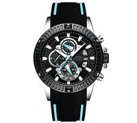 RORIOS Men's Wristwatches Silicone Luminous Calendar Multifunction Watches, Black B, Strap
