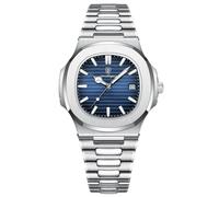 RORIOS Minimalist Men's Stainless Steel Wristwatch - Quartz Analogue with Date Calendar and Luminous Hands - Elegant Business Watch in Blue