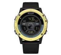 RORIOS Multifunctional Electronic Wristwatch Men's Creative Watch Fashion Digital Wrist Watch Waterproof Sport Watch for Men with Resin Strap Black Gold