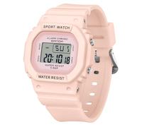 RORIOS Square Electronic Wrist Watch Girls Boys Casual Watch Fashion Multifunctional Digital Watches Waterproof Simple Wristwatch for Men Women Pink
