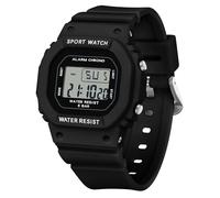 RORIOS Square Electronic Wrist Watch Girls Boys Casual Watch Fashion Multifunctional Digital Watches Waterproof Simple Wristwatch for Men Women Black B