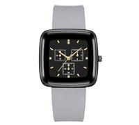 RORIOS Unisex Analog Quartz Chronograph Fashion Sport Square Watches with Silicone Strap Waterproof Wristwatch Classic for Men and Women Gray