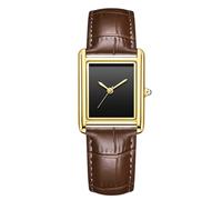 RORIOS Unisex Watch Valentines Couple Pair Quartz Watches Rectangular Wristwatch for Men Women Leather Strap Watch Roman Numeral Wristwatches Gold Brown Male