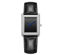 RORIOS Unisex Watch Valentines Couple Pair Quartz Watches Rectangular Wristwatch for Men Women Leather Strap Watch Roman Numeral Wristwatches Silver Black Male A