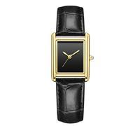 RORIOS Unisex Watch Valentines Couple Pair Quartz Watches Rectangular Wristwatch for Men Women Leather Strap Watch Roman Numeral Wristwatches Gold Black Female