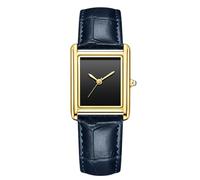 RORIOS Unisex Watch Valentines Couple Pair Quartz Watches Rectangular Wristwatch for Men Women Leather Strap Watch Roman Numeral Wristwatches Gold Blue Male