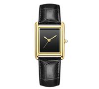 RORIOS Unisex Watch Valentines Couple Pair Quartz Watches Rectangular Wristwatch for Men Women Leather Strap Watch Roman Numeral Wristwatches Gold Black Male