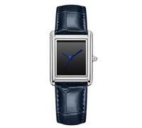 RORIOS Unisex Watch Valentines Couple Pair Quartz Watches Rectangular Wristwatch for Men Women Leather Strap Watch Roman Numeral Wristwatches Silver Blue Male A