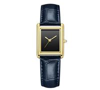 RORIOS Unisex Watch Valentines Couple Pair Quartz Watches Rectangular Wristwatch for Men Women Leather Strap Watch Roman Numeral Wristwatches Gold Blue Female