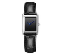 RORIOS Unisex Watch Valentines Couple Pair Quartz Watches Rectangular Wristwatch for Men Women Leather Strap Watch Roman Numeral Wristwatches Silver Black Female A