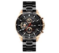 RORIOS Watches Men's Analog Quartz Calender Watch Waterproof Causal Sport Watch with Leather Strap&Stainless Steel Strap Luminous Pointer Wristwatches Gold Black