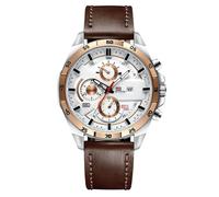 RORIOS Watches Men's Analog Quartz Calender Watch Waterproof Causal Sport Watch with Leather Strap&Stainless Steel Strap Luminous Pointer Wristwatches Brown Gold