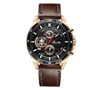 RORIOS Watches Men's Analog Quartz Calender Watch Waterproof Causal Sport Watch with Leather Strap&Stainless Steel Strap Luminous Pointer Wristwatches Brown Black