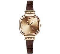 RORIOS Women Minimalist Watches Mini Small Square Wristwatch Analogue Quartz Watch Ladies Elegant Wrist Watch with Leather Strap Brown