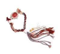 RORIOS Women’s Boho Braided Bracelet Watch Tassel Beaded Quartz Analog Wristwatch Water-Resistant Fashion Accessory for Beach/Party/Daily Wear Red