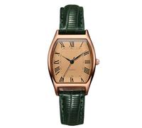 RORIOS Women Tonneau Watch with Leather Strap Retro Exquisite Roman Numerals Analog Quartz Watches Waterproof Wristwatch for Ladies Green