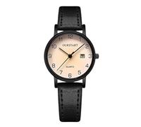 RORIOS Women Watch Easy Read Wrist with Leather Strap Digital Analog Quartz Simple Stylish Watches Waterproof Wristwatch for Ladies Black