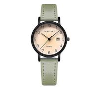 RORIOS Women Watch Easy Read Wrist with Leather Strap Digital Analog Quartz Simple Stylish Watches Waterproof Wristwatch for Ladies Green
