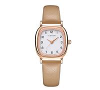 RORIOS Women Watch Retro Square Analog Quartz Minimalist Watches Waterproof Wristwatch with Arabic Numerals and Leather Strap Yellow