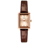 RORIOS Women Watches Analog Quartz Watch Minimalist Rectangle Dial Watch with Leather Band Business Dress Wrist Watches