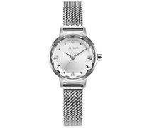 RORIOS Women Watches Analogue Quartz Watch Minimalism Simulated Diamond Mesh Strap Ladies Wristwatches