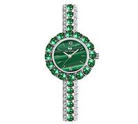RORIOS Women Watches Analogue Quartz Watch with Rhinestone Bracelet Waterproof Green Ladies Wrist Watch Elegant Dress Watch for Ladies Girls