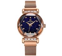RORIOS Women Watches Beautiful Starry Diamond Dial with Stainless Steel Mesh Band Fashion Dress Wrist Watch for Ladies Girls