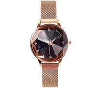 RORIOS Women Watches Ladies Wristwatch Mesh Band Shining Starry Sky Dial Easily Use Female Watches