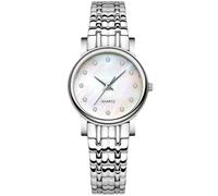 RORIOS Women Watches Waterproof Analog Quartz Watch Mother of Pearl Dial with Stainless Steel Strap Fashion Rhinestone Wristwatch for Ladies Girls