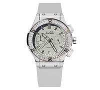 RORIOS Women's Analogue Quartz Watch Sports Chronograph Wristwatch Multifunctional Date Calendar Watches Silicone Strap Diamond Bezel Watch